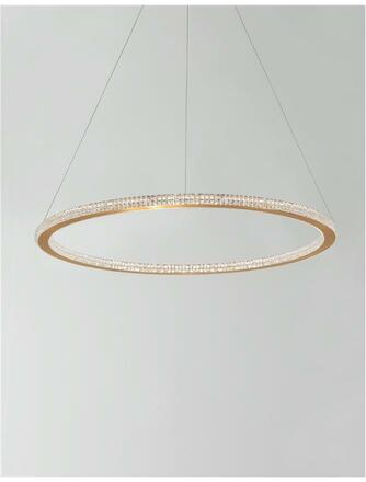NOVA LUCE závěsné svítidlo CILION zlatý mosazný hliník a akryl LED 48W 230V 2935K IP20 stmívatelné 9011138