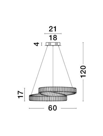 NOVA LUCE závěsné svítidlo CONCETO chromovaný kov a křišťál LED 50W 230V 3500K IP20 stmívatelné 9019720