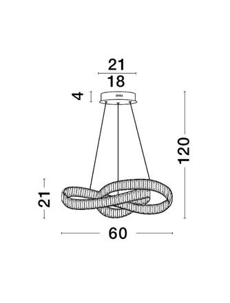 NOVA LUCE závěsné svítidlo CONCETO zlatý kov a křišťál LED 50W 230V 3500K IP20 stmívatelné 9019722