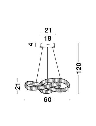 NOVA LUCE závěsné svítidlo CONCETO chromovaný kov a křišťál LED 50W 230V 3500K IP20 stmívatelné 9019723