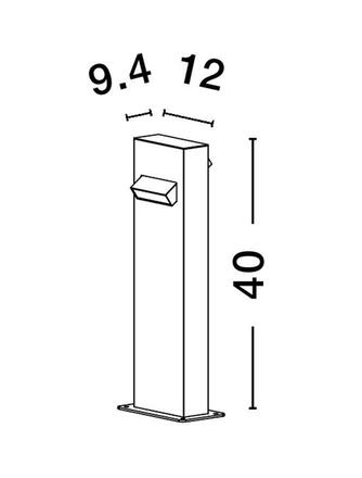 NOVA LUCE venkovní sloupkové svítidlo ZELDA černý hliník a akrylový difuzor proti oslnění LED 9W 3000K 100-240V IP65 9020923