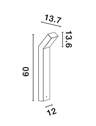 NOVA LUCE venkovní sloupkové svítidlo BRIGITTA černý hliník a akrylový difuzor proti oslnění LED 6W 3000K 100-240V IP65 9020929