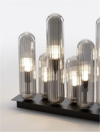 NOVA LUCE stropní svítidlo GUSTAVE lehce kouřově šedé sklo a matná černá G9 6x5W 230V IP20 bez žárovky 9028854