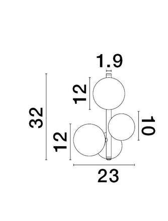 NOVA LUCE nástěnné svítidlo ODILLIA kouřové šedé sklo a matná černá G9 3x5W 230V IP20 bez žárovky 9028861