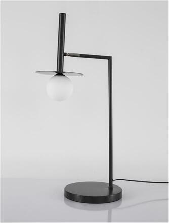 NOVA LUCE stolní lampa PIELO černý kov opálové sklo G9 1x5W 230V IP20 třída II bez žárovky 9043308