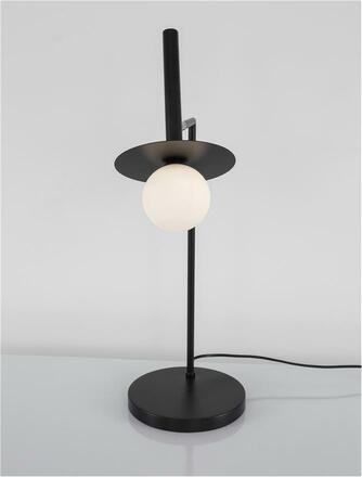 NOVA LUCE stolní lampa PIELO černý kov opálové sklo G9 1x5W 230V IP20 třída II bez žárovky 9043308
