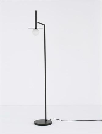 NOVA LUCE stojací lampa PIELO černý kov opálové sklo G9 1x5W 230V IP20 třída II bez žárovky 9043309