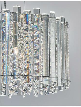 NOVA LUCE závěsné svítidlo ELEMENT chromovaný hliník sklo a K9 křišťál G9 5x5W 230V IP20 bez žárovky 9046505