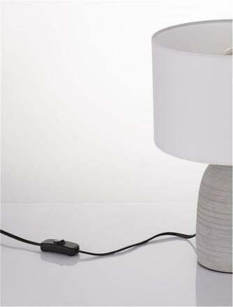 NOVA LUCE stolní lampa CHEMPO šedý beton a kov bílé stínidlo E27 1x12W 230V IP20 bez žárovky 9050166