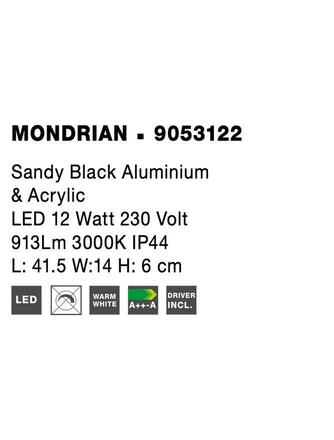 NOVA LUCE nástěnné svítidlo nad zrcadlo MONDRIAN černý hliník a akryl LED 12W 220-240V 3000K IP44 9053122