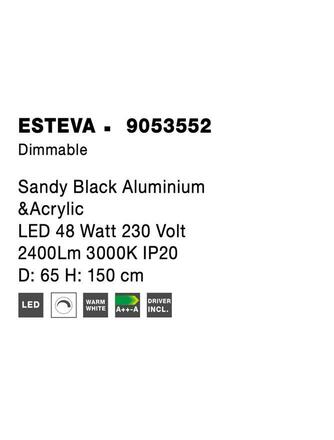 NOVA LUCE závěsné svítidlo ESTEVA černý hliník a akryl LED 48W 230V 3000K IP20 stmívatelné 9053552