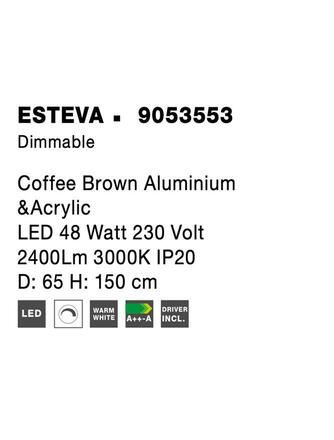NOVA LUCE závěsné svítidlo ESTEVA kávově hnědý hliník a akryl LED 48W 230V 3000K IP20 stmívatelné 9053553