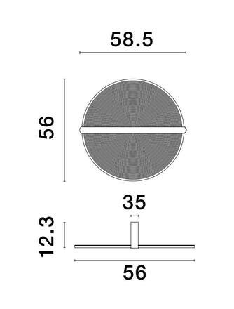 NOVA LUCE stropní svítidlo NOAH kávově hnědý hliník a akryl LED 36W 230V 3000K IP20 stmívatelné 9054447