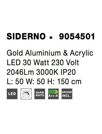 NOVA LUCE závěsné svítidlo SIDERNO zlatý hliník a akryl LED 30W 230V 3000K IP20 9054501