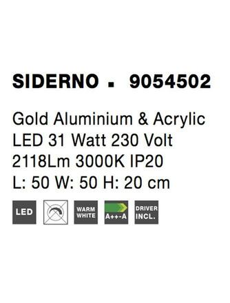 NOVA LUCE stropní svítidlo SIDERNO zlatý hliník a akryl LED 31W 230V 3000K IP20 9054502
