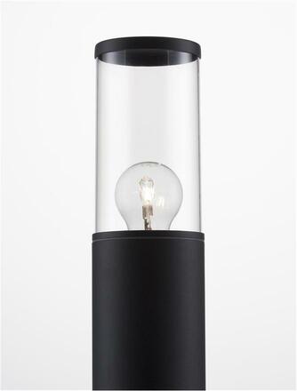 NOVA LUCE venkovní sloupkové svítidlo ZOSIA tmavě šedý hliník a čirý akryl E27 1x12W 220-240V bez žárovky IP65 9060182