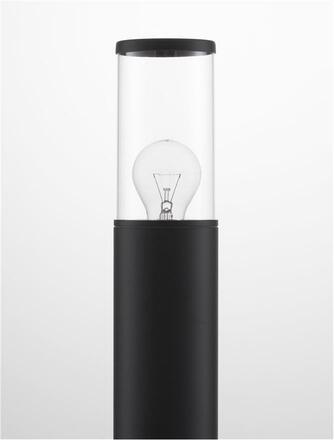 NOVA LUCE venkovní sloupkové svítidlo ZOSIA tmavě šedý hliník a čirý akrylový difuzor E27 1x12W 220-240V bez žárovky IP65 9060183