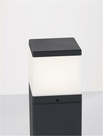 NOVA LUCE venkovní sloupkové svítidlo FERRON tmavě šedý hliník a čirý akrylový difuzor E27 1x12W 220-240V bez žárovky IP65 9060184