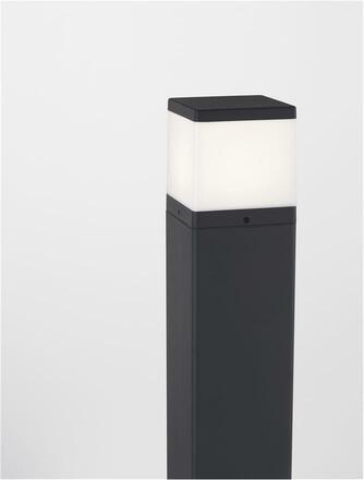 NOVA LUCE venkovní sloupkové svítidlo FERRON tmavě šedý hliník a čirý akrylový difuzor E27 1x12W 220-240V bez žárovky IP65 9060185