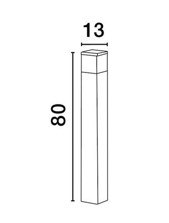 NOVA LUCE venkovní sloupkové svítidlo FERRON tmavě šedý hliník a čirý akrylový difuzor E27 1x12W 220-240V bez žárovky IP65 9060185