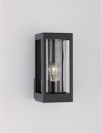 NOVA LUCE venkovní nástěnné svítidlo FIGO tmavě šedý hliník a čiré sklo E27 1x12W 220-240V bez žárovky IP54 9060192