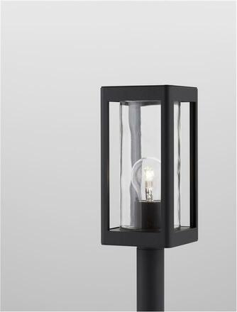 NOVA LUCE venkovní sloupkové svítidlo FIGO tmavě šedý hliník a čiré sklo E27 1x12W 220-240V bez žárovky IP54 9060193