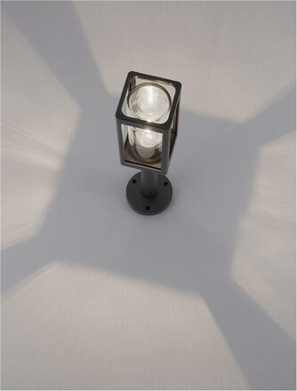 NOVA LUCE venkovní sloupkové svítidlo FIGO tmavě šedý hliník a čiré sklo E27 1x12W 220-240V bez žárovky IP54 9060193