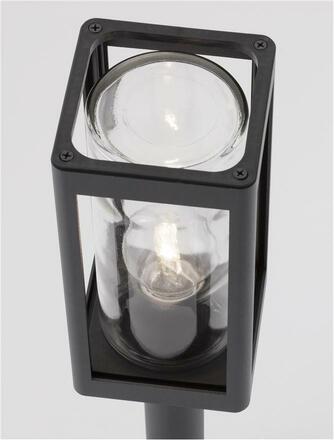 NOVA LUCE venkovní sloupkové svítidlo FIGO tmavě šedý hliník a čiré sklo E27 1x12W 220-240V bez žárovky IP54 9060193