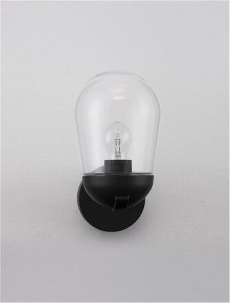 NOVA LUCE venkovní nástěnné svítidlo OMIKA tmavě šedý hliník a čiré sklo E27 1x12W 220-240V bez žárovky IP54 9060194