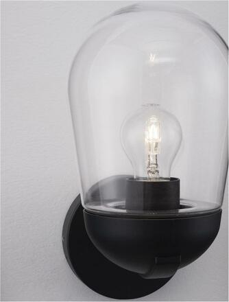 NOVA LUCE venkovní nástěnné svítidlo OMIKA tmavě šedý hliník a čiré sklo E27 1x12W 220-240V bez žárovky IP54 9060194