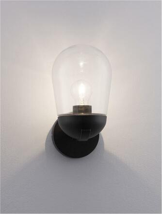 NOVA LUCE venkovní nástěnné svítidlo OMIKA tmavě šedý hliník a čiré sklo E27 1x12W 220-240V bez žárovky IP54 9060194