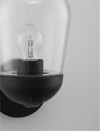 NOVA LUCE venkovní nástěnné svítidlo OMIKA tmavě šedý hliník a čiré sklo E27 1x12W 220-240V bez žárovky IP54 9060194