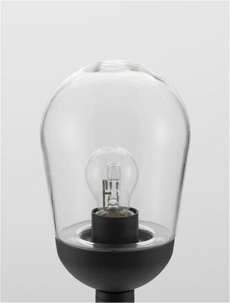 NOVA LUCE venkovní sloupkové svítidlo OMIKA tmavě šedý hliník a čiré sklo E27 1x12W 220-240V bez žárovky IP54 9060196