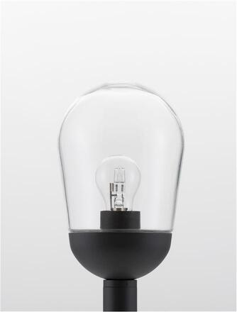 NOVA LUCE venkovní sloupkové svítidlo OMIKA tmavě šedý hliník a čiré sklo E27 1x12W 220-240V bez žárovky IP54 9060196