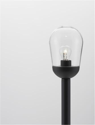 NOVA LUCE venkovní sloupkové svítidlo OMIKA tmavě šedý hliník a čiré sklo E27 1x12W 220-240V bez žárovky IP54 9060196