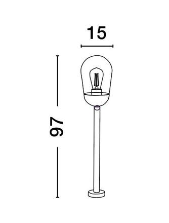 NOVA LUCE venkovní sloupkové svítidlo OMIKA tmavě šedý hliník a čiré sklo E27 1x12W 220-240V bez žárovky IP54 9060196