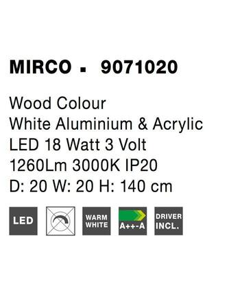 NOVA LUCE stojací lampa MIRCO barva dřevo bílý hliník a akryl LED 18W 3000K IP20 9071020