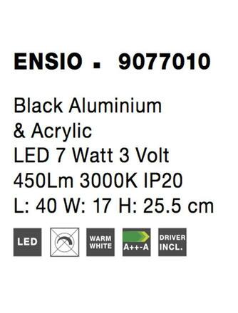 NOVA LUCE stolní lampa ENSIO černý hliník a akryl LED 7W 3V 3000K IP20 9077010