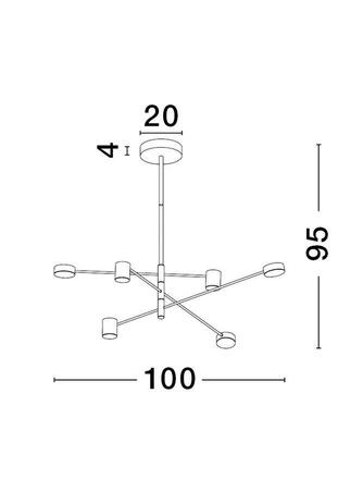 NOVA LUCE závěsné svítidlo NORDIK černé železo a akryl LED 36W 3000K L103 H65 stmívatelné 9080121