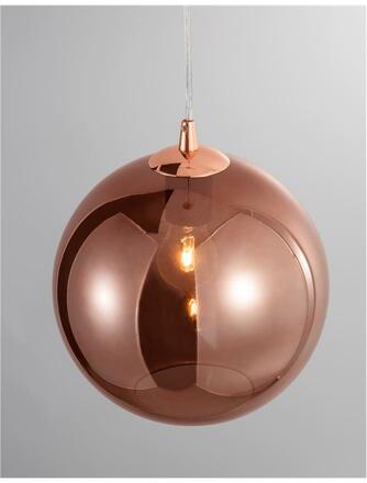 NOVA LUCE závěsné svítidlo NAZIO měděné sklo s přechodem chromovaný hliník E27 1x12W 230V IP20 bez žárovky 9080251