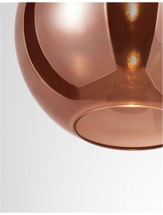 NOVA LUCE závěsné svítidlo NAZIO měděné sklo s přechodem chromovaný hliník E27 1x12W 230V IP20 bez žárovky 9080251