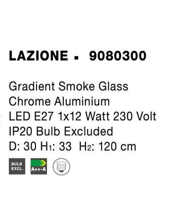 NOVA LUCE závěsné svítidlo LAZIONE kouřové sklo s přechodem chromovaný hliník E27 1x12W 230V IP20 bez žárovky 9080300