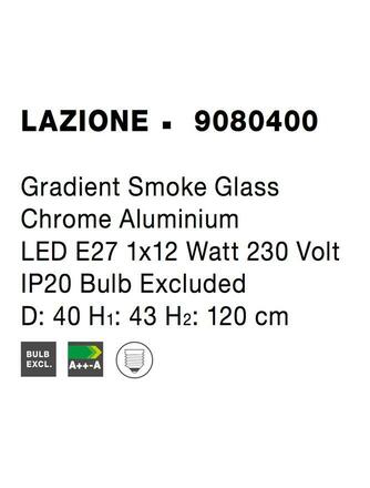 NOVA LUCE závěsné svítidlo LAZIONE kouřové sklo s přechodem chromovaný hliník E27 1x12W 230V IP20 bez žárovky 9080400