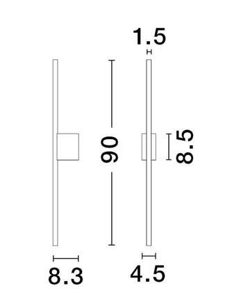 NOVA LUCE nástěnné svítidlo ADEN LED 15W 3000K hliník černá 9081100