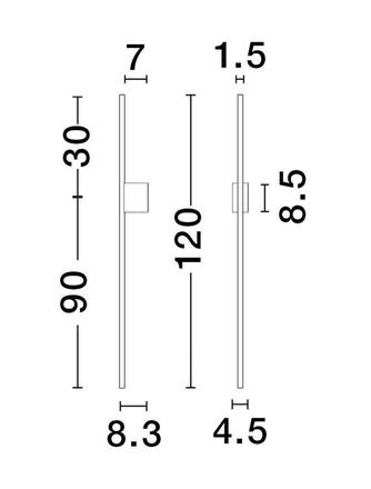 NOVA LUCE nástěnné svítidlo ADEN LED 20W 3000K hliník černá 9081105