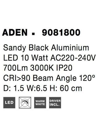 NOVA LUCE nástěnné svítidlo ADEN černý hliník LED 10W 220-240V 3000K IP20 9081800