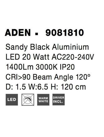 NOVA LUCE nástěnné svítidlo ADEN černý hliník LED 20W 220-240V 3000K IP20 9081810