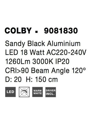 NOVA LUCE stojací lampa COLBY černý hliník LED 18W 220-240V 3000K IP20 9081830