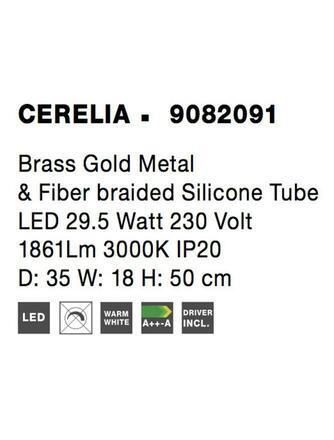 NOVA LUCE nástěnné svítidlo CERELIA mosazný zlatý kov a silikonová trubice LED 29.5W 230V 3000K IP20 9082091