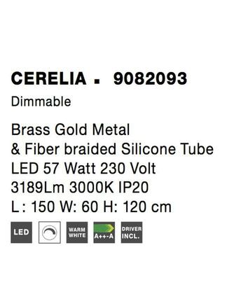 NOVA LUCE závěsné svítidlo CERELIA mosazný zlatý kov a silikonová trubice LED 57W 230V 3000K IP20 stmívatelné 9082093